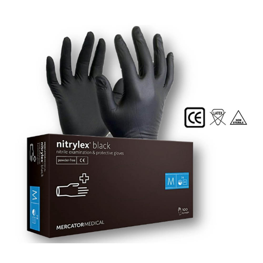 Nitril-crna.jpg RUKAVICA NITRIL CRNA JEDNOKRATNA BEZ PUDERA - Image 1