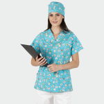 BAMBINA ženska medicinska bluza – Blue teeth - Image 6