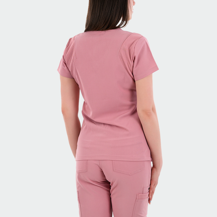 JUSTINA ženska medicinska bluza – Roza - Image 3