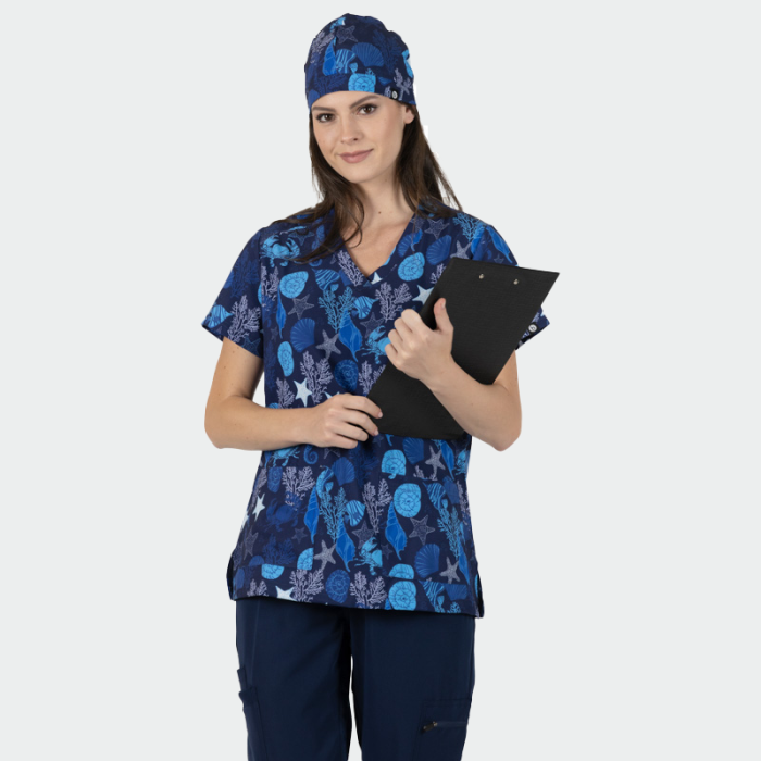 ISABELLA ženska medicinska bluza – Sea Life - Image 5