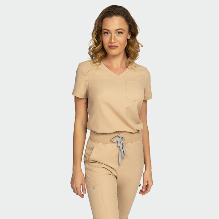 AURELIA ženska medicinska tunika – Bež - Image 8