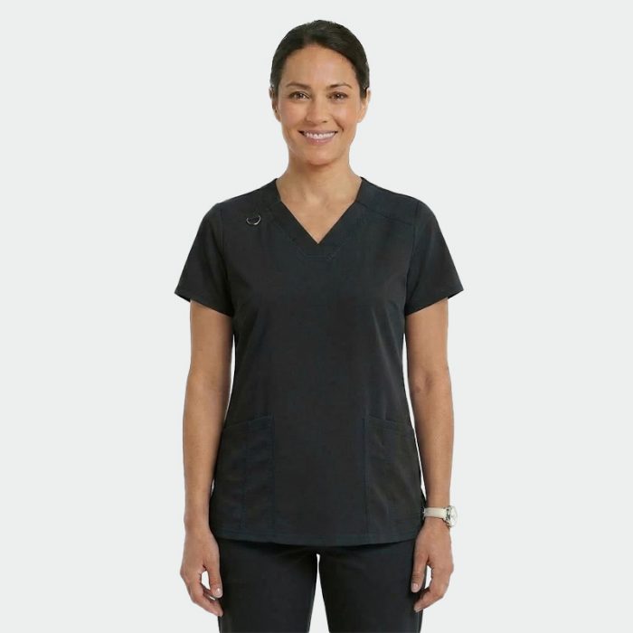 ANGELICA ženska medicinska bluza – Crna - Image 3