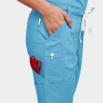 DANTE ženske medicinske hlače – Azurno plava - Image 3