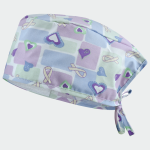 ADRIANA medicinska kapa – Purple hearts / ribbons
