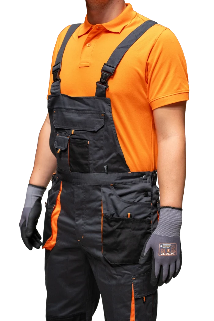 HAMMER EXPERT S1st radne hlače na tregere – Tamnosive - Image 4